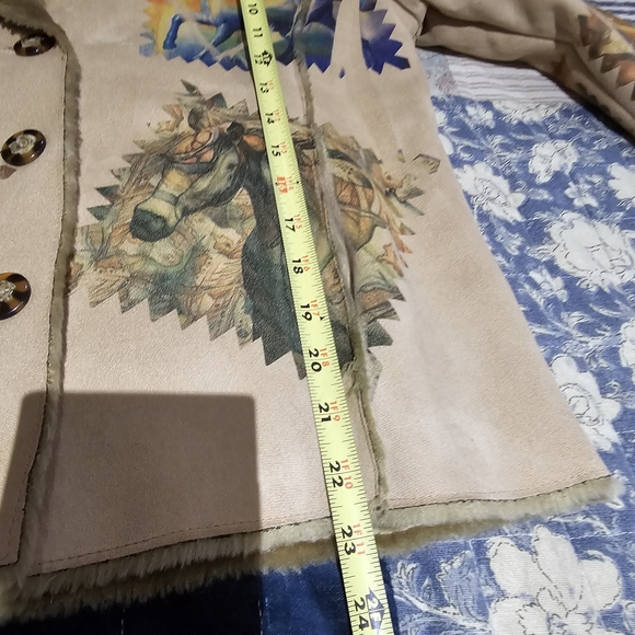 THE TRAIL OF PAINTED PONIES Artistic Horse Print Blazer with Faux Fur Collar - Picture 7 of 8